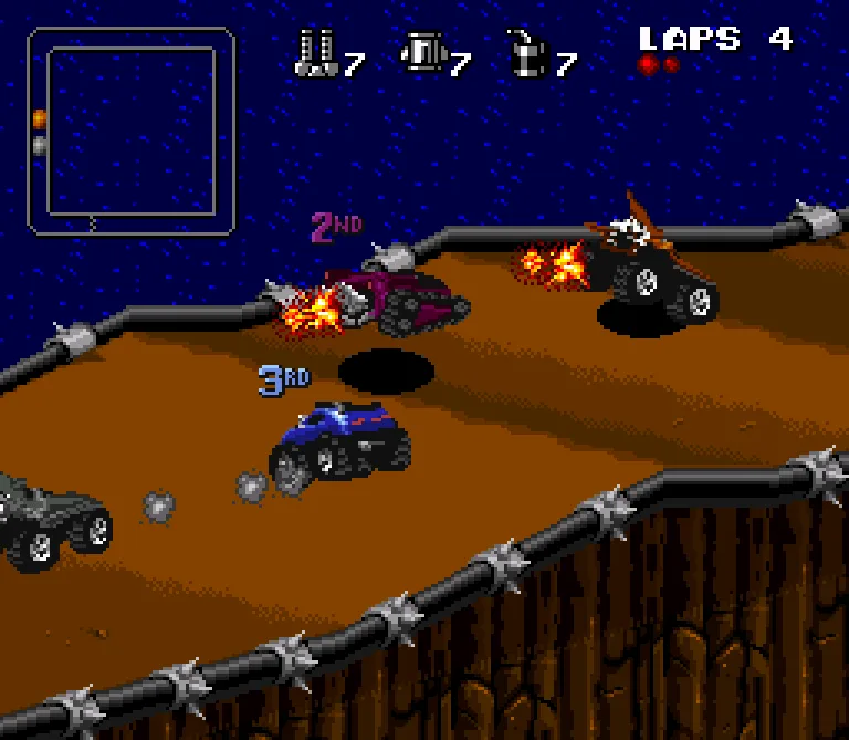 Кадр из игры Rock n' Roll Racing