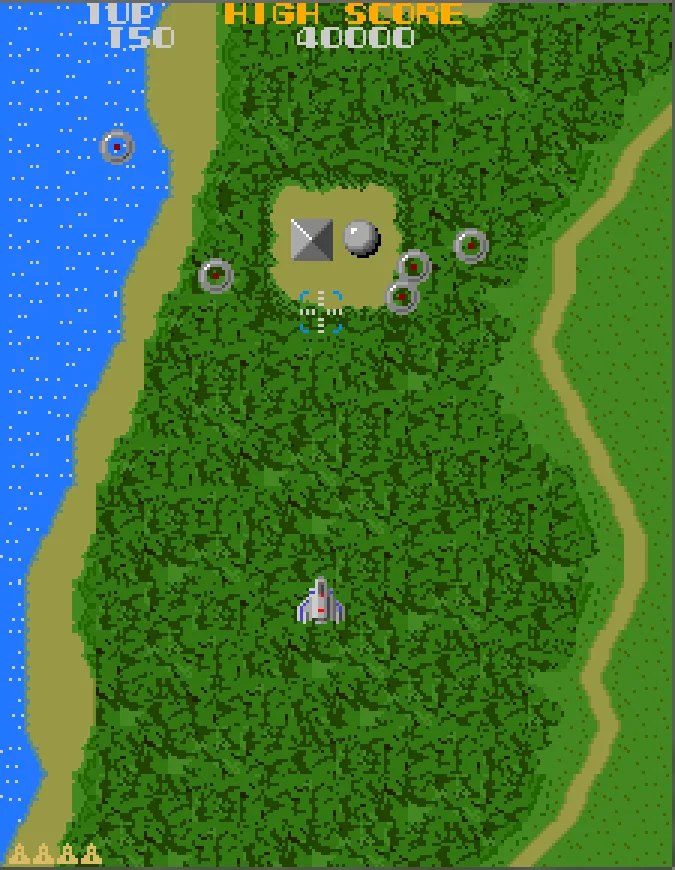 Кадр из игры Xevious