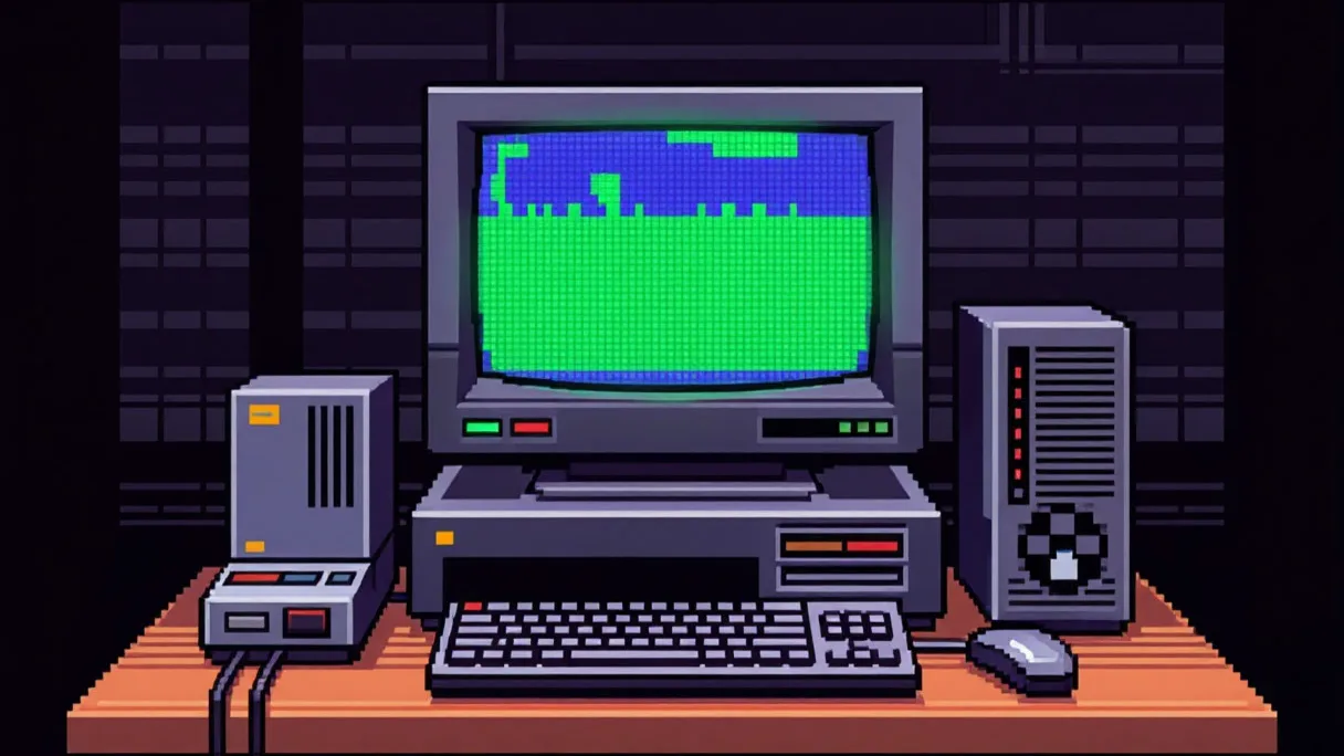 игрок за Amiga 1200 в обстановке 90‑х
