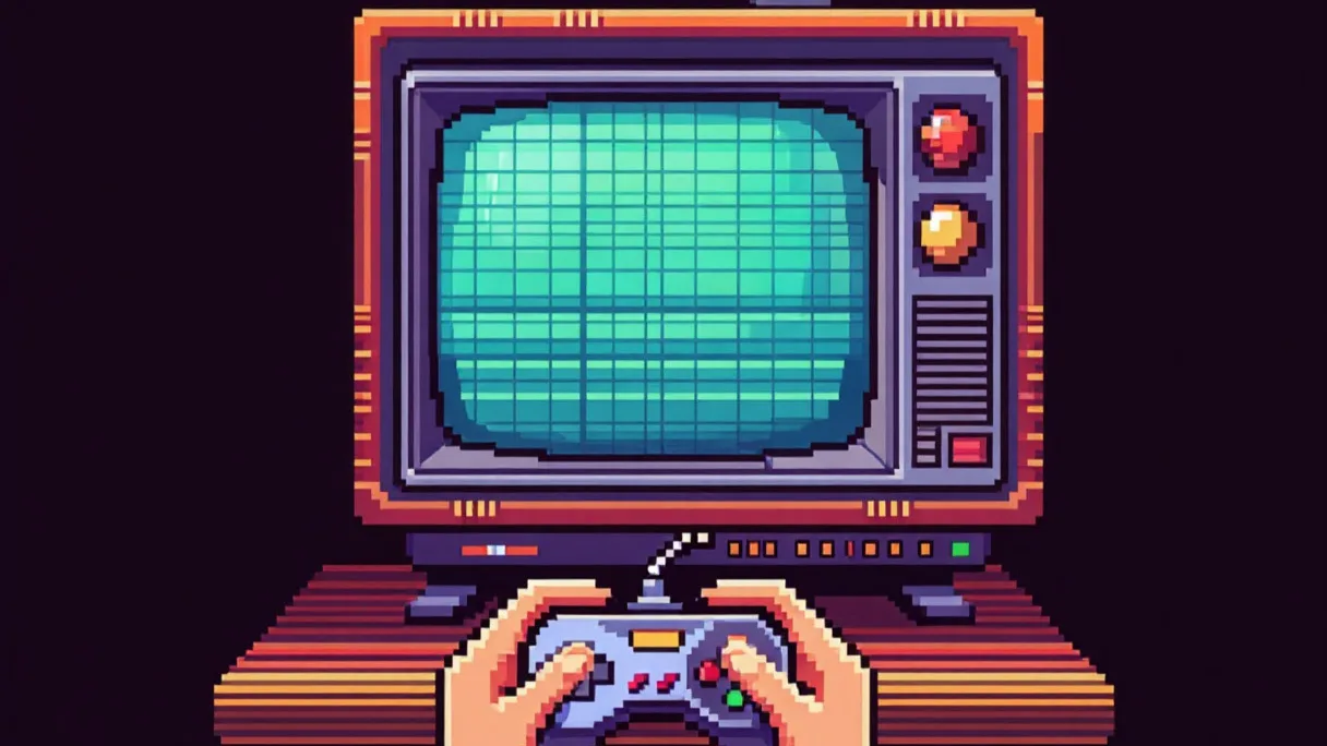 игровая комната с консолью Sega Mega Drive и игроком, увлечённым игрой про Соника