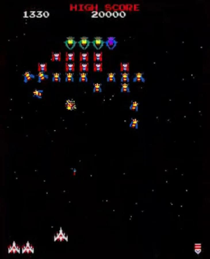 Кадр из игры Galaga